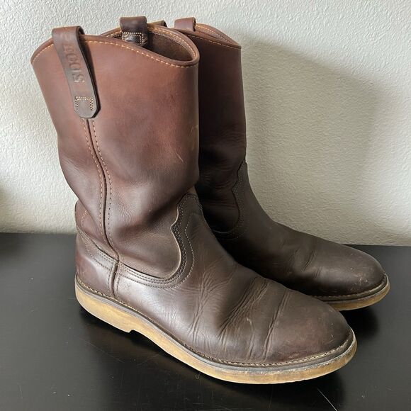 Red Wing Pecos Pull On Boots Size 10.5 Brown - Picture 1 of 8